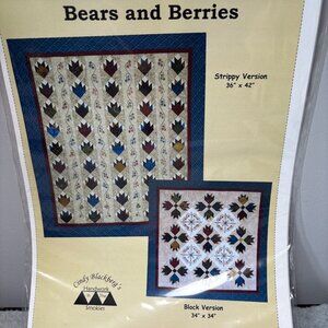 Bears and Berries Quilt Pattern by Cindy Blackberg  Two Versions: Strippy 36"x42